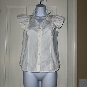 White Ruffled Women's Top
